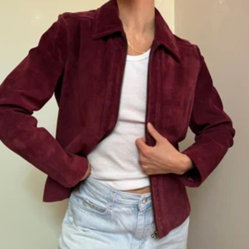 Liz Claiborne Suede Wine Jacket Sz. 12